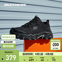 SKECHERS 斯凯奇 百搭时尚耐磨休闲运动鞋男士绑带越野城市户外鞋237527 全黑色/BBK 43