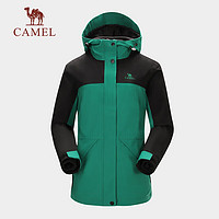 CAMEL 骆驼 户外防寒冲锋衣三合一抓绒保暖登山服 7A12260001 燕麦灰/幻影黑