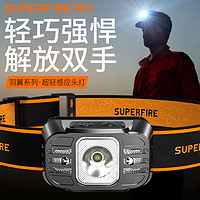 SUPFIRE 神火 HL75-S  强光头灯夜钓远射USB充电 感应式户外 矿灯头戴式应急灯