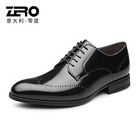 零度【】男士皮鞋商务正装德比鞋职场办公真皮鞋子男-599 A1223603黑色 38