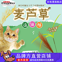 多格漫猫咪玩具 麦芦草逗猫棒宠物互动逗猫杆 短款 麦穗2支