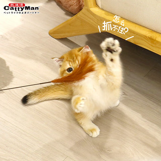 多格漫猫咪玩具 麦芦草逗猫棒宠物互动逗猫杆 长款 麦穗2支