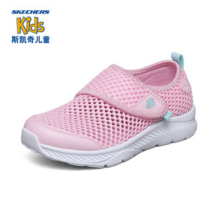 SKECHERS 斯凯奇 童鞋新款潮流时尚凉鞋复古透气魔术贴休闲运动鞋 664152L-PKAQ 粉红色/浅绿色 33.5（210mm） 2