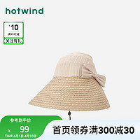 热风2024年夏季女士可收纳空顶拼接草帽 83米棕 F