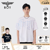 BOY LONDON春夏24男女同款短袖大LOGO炫彩设计感潮牌T恤N01038 白色 M