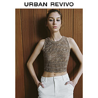 URBAN REVIVO UR2024夏季新款女装慵懒洋气钩花镂空chic针织背心UWH940032