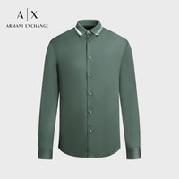 阿玛尼EMPORIO ARMANI ARMANI EXCHANGE24春季AX男装长袖翻领饰边衬衫 1888绿色