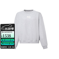 alexanderwang 亚历山大·王 Wang的：OVERSIZE宽松版型 女士字母印花卫衣套头衫 浅灰色 M