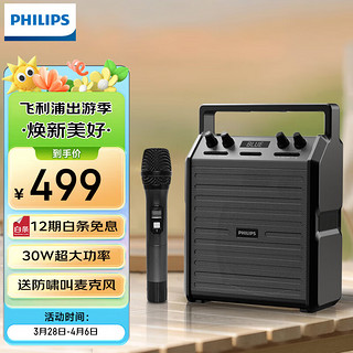 PHILIPS 飞利浦 SD50户外蓝牙音箱K歌音响广场舞唱歌