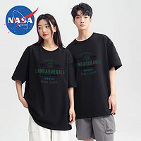 NASADKGM短袖T恤男夏季200G重磅纯棉印花短袖款潮流百搭T恤 02-黑色 S