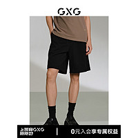 GXG 男装 斜纹针织短裤直筒五分裤休闲裤24年夏G24X222006 黑色 175/L