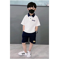 S 春夏新款男童衫套装休闲时尚儿童两件套韩版短袖短裤