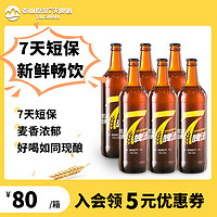 taishan 泰山原浆啤酒 精酿整箱批发黄7天新鲜8°德系酿造720ml官方正品