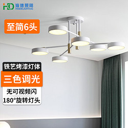 HAIDE LIGHTING 海德照明 HD led吊灯客厅具简约餐厅卧室北欧自由旋转灯时尚创意灯 至简6头款