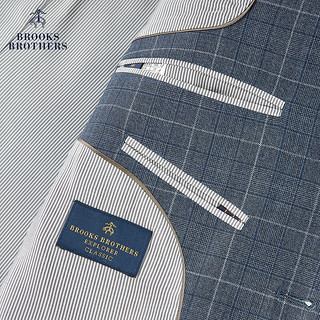 布克兄弟（BrooksBrothers）男士24春夏绵羊毛混纺格纹西装外套 B465-蓝色 36SH