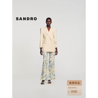 SANDRO2024春夏女装法式休闲戗驳领西装外套上衣SFPVE00959 淡褐色 38