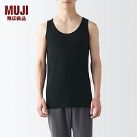 无印良品 MUJI 男式 莱赛尔 背心 男士 男款 无袖 FA19NC4S 黑色 XS 160/84A