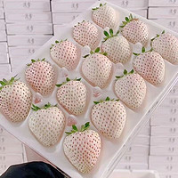 空运特大果1斤22粒当季淡雪白草莓新鲜水果礼盒装
