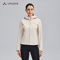 VAUDE 巍德 软壳衣户外运动防风防泼水冲锋衣轻薄夹克中长款防风连帽外套女春 浅茶卡其（修身版型） XS