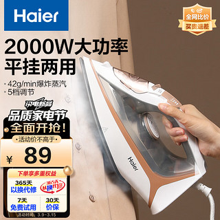 Haier 海尔 电熨斗家用蒸汽熨斗2000W大功率 熨烫机 小型手持迷你电烫斗 挂烫机 HY-Y2026