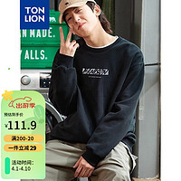 唐狮 TONLION圆领卫衣男2024春装印花 黑色 S