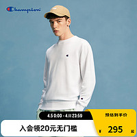 Champion 冠军2024春季刺绣小C圆领卫衣简约纯色上衣休闲 白色 XL