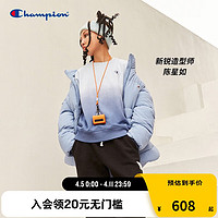 Champion 冠军美式立领字母紫色棉服面包服短款保暖外套女厚宽松 紫色 M