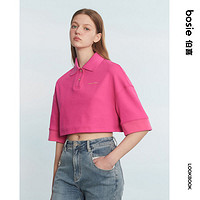 百亿补贴：Bosie agender bosie2023年夏季新款短袖Polo衫女露脐短方形基础polo衫上衣