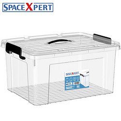 SPACEXPERT 空间专家 衣物收纳箱塑料整理箱35L透明 1个装 带提手