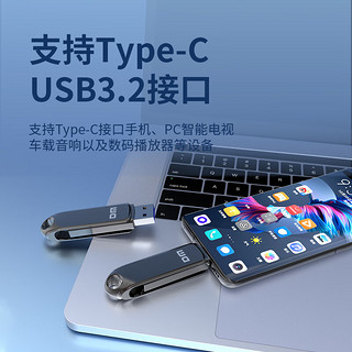 DM大迈 256GB USB3.2 Type-C 高速固态U盘 FS530 手机电脑两用u盘金属车载优盘 读530MB/s