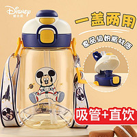百亿补贴：Disney 迪士尼 儿童水杯带吸管两用塑料杯学生便携防摔杯子宝宝水壶大容量