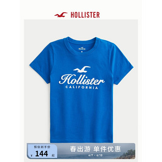 HOLLISTER24春夏美式风棉质宽松图案短袖T恤 女 KI357-3244 蓝色 XXL (170/116A)