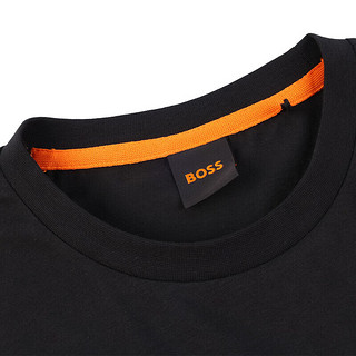 雨果博斯（HUGO BOSS）时尚男士印花棉质短袖T恤休闲百搭 50510223 黑色 L 