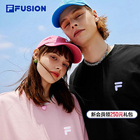 FILA 斐乐 FUSION斐乐潮牌情侣运动T恤2024年新夏宽松多彩纯棉上衣男女