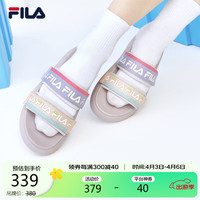 FILA 斐乐女鞋运动拖鞋夏季厚底沙滩鞋魔术贴休闲鞋DONUT 丁香灰-I-GA 38