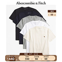 Abercrombie & Fitch 男装女装套装 24春夏5件装时尚百搭小麋鹿短袖T恤 358794-1 白色 M (180/100A)