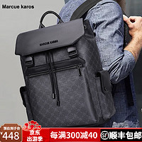 Marcue karos双肩包男背包商务时尚休闲多功能大容量电脑包出差旅行包青年书包 M20210164印花