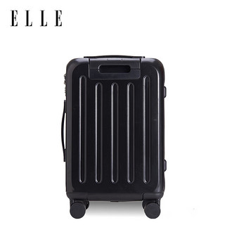 ELLE 22英寸琉璃黑行李箱女士时尚拉杆箱拉链密码箱旅行箱