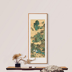 仇英山水名作复刻 桃源仙境图 沙比利榫卯框S：41x100cm