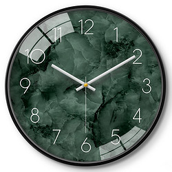 Momen 摩门 钟表挂钟 卧室客厅家用时尚个性轻奢北欧现代大气艺术简约时钟14英寸 金属黑  HH0159
