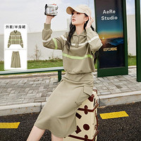 【2024春装】休闲卫衣套装女运动设计感工装半身裙两件套