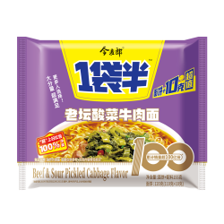 今麦郎 一袋半方便面大份量面饼速食袋装泡面汤面可拌面早餐宵夜 老坛酸菜牛肉面