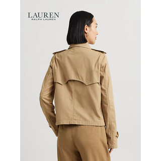 LAUREN RALPH LAUREN 拉夫劳伦 女装 24年春双排扣斜纹棉布短款风衣RL61951 270-桦树棕 4