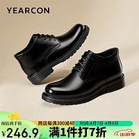 YEARCON 意尔康 商务休闲皮鞋男士正装德比鞋爸爸鞋 96022W 黑色 41