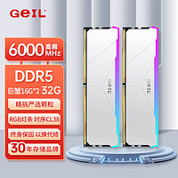 GeIL 金邦 32G（16G*2）DDR5-6000  台式机电脑内存条 巨蟹RGB灯条系列