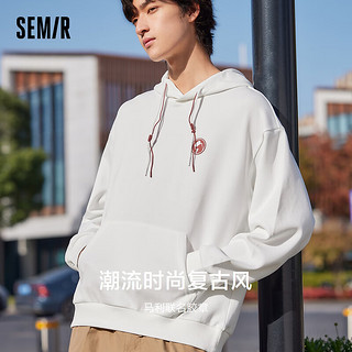 Semir 森马 马利系列卫衣男宽松抽绳连帽日常春秋季上衣 本白10101 185/100A/XXL