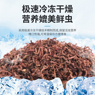 宠尚天 孔雀鱼红虫冻干饲料热带鱼缓沉颗粒凤尾斗鱼观赏幼鱼苗粮红绿灯科鱼食 冻干红虫（母虫）200ml