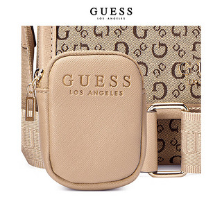 GUESS  24年春女士百搭经典logo宽肩带子母包法棍包-MG908269 BRO-咖色 ONE