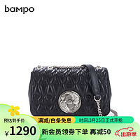 bampo 半坡饰族 半坡bampo 半坡游鱼包衍缝包线下同款单肩包真皮轻奢小众设计时尚斜挎链条包 黑色