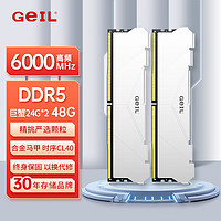 GeIL 金邦 48G（24G*2） DDR5-6000  台式机电脑内存条 巨蟹马甲条系列白色